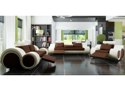 Designer Sedací souprava 3+2+1 s USB čalouněné pohovky Hnědé sedací soupravy Set