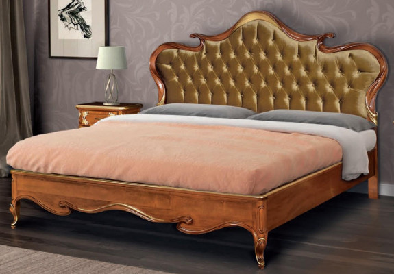 Chesterfield postel, design luxus dvojitá hotelová postel, italský dřevěný nový.