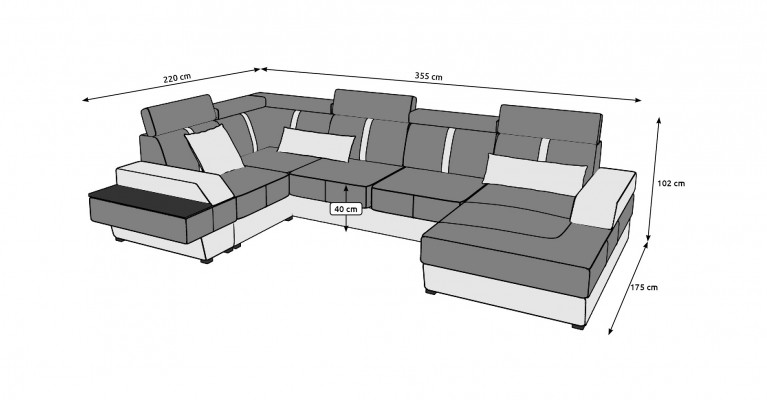 Designer Wohnlandschaft Eckcouch USB Sofa Polster Garnitur Ledersofa Sofas Neu  Dizajnový obývací kout USB pohovka Skupina křesel Kožená pohovka Pohovky Nové
