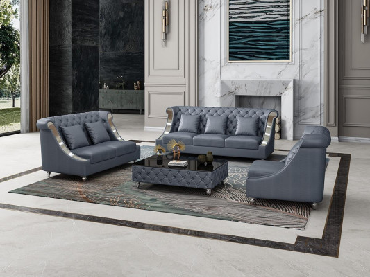 Chesterfield kožená pohovka sedací souprava kompletní set 6 kusů. Kožená sedací souprava.
