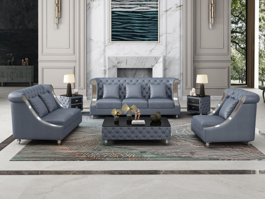 Chesterfield kožená pohovka sedací souprava kompletní set 6 kusů. Kožená sedací souprava.