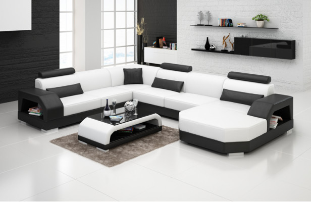 Přeloženo do češtiny: Kožená pohovka, gauč, bytový kraj, rohová sedací souprava, rohová sestava Design Modern Sofa G8001