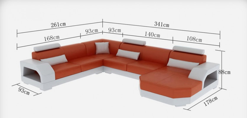 Přeloženo do češtiny: Kožená pohovka, gauč, bytový kraj, rohová sedací souprava, rohová sestava Design Modern Sofa G8001