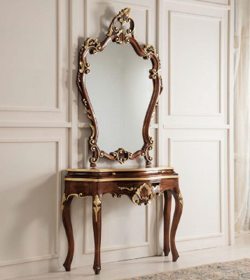 Konzolový stůl Sada zrcadel Sideboard Nové dřevo Italský nábytek Stil StileElisa
