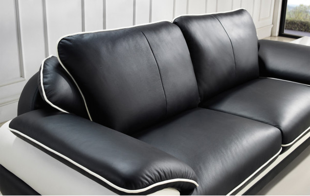 Sofa s polštářem + USB set 3+2+1 kožená sedací souprava T777