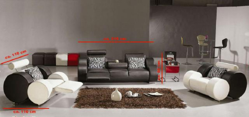 Kožená pohovka s USB kůží 3+2+1 posed POLSTERGARNITUR DESIGNER SOFA NOVÁ