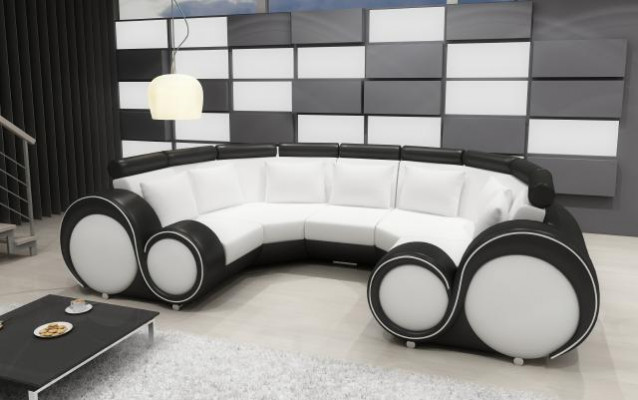 XXL obývací krajina Design Obytný nábytek Rozkládací sedací souprava Rohlíková pohovka s USB Big Sofa Nový gauč