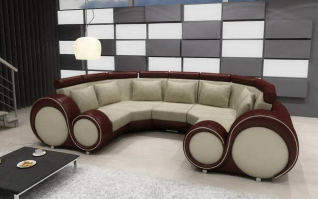 Ecksofa + USB obývací souprava U tvaru Textil Big XXL Ecksofa Tkanina Textil Nové Pohovka