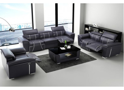 Sofagarnitur Couch Polster Sofa 3+3 Komplett Set Design Leder 2tlg. Garnituren  Sedačková souprava Pohovka Potah Pohovka 3+3 Kompletní Sada Design Kůže 2 dílná Garnitura