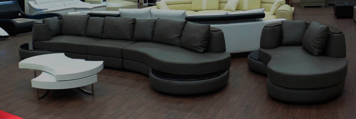 Wohnlandschaft Couch Polster Ecksofa Insel Sofa Ledersofa Eckgarnitur Neu PRII-S -> Obývací krajina Pohovka Potah Rohlík Rozkládací pohovka Ledová sedačka Rovná sedací souprava Nová PRII-S