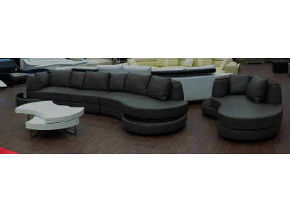 Wohnlandschaft Couch Polster Ecksofa Insel Sofa Ledersofa Eckgarnitur Neu PRII-S -> Obývací krajina Pohovka Potah Rohlík Rozkládací pohovka Ledová sedačka Rovná sedací souprava Nová PRII-S