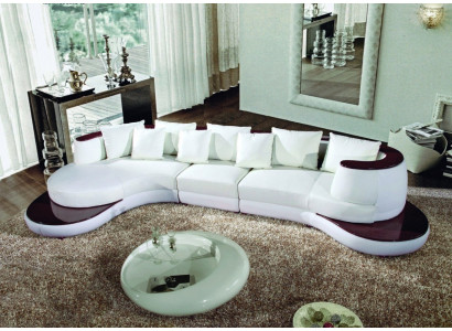 Rozkládací pohovka s USB, pohovka, kulatá sedací souprava, rohová sedačka, sedadlo, kulaté nové