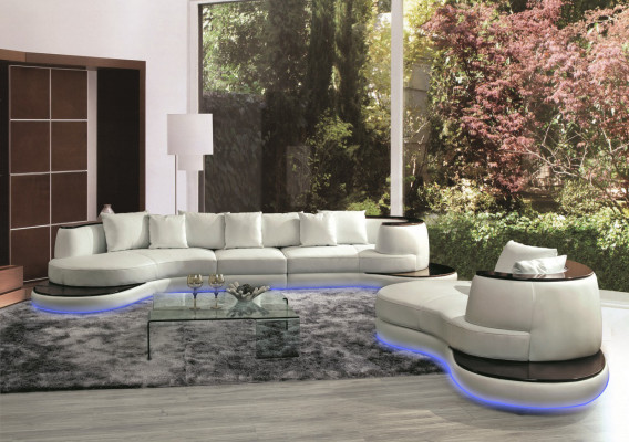 Rozkládací pohovka s USB, pohovka, kulatá sedací souprava, rohová sedačka, sedadlo, kulaté nové