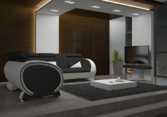 Ecksofa mit USB Ledersofa Ledergarnitur Eckcouch Design Sofa Leder Couch 