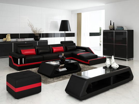 Návrhářská pohovka Sofa Wohnlandschaft Big Modernes Ledersofa + USB Couch Polster