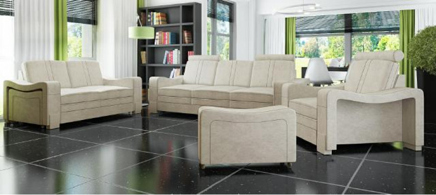 Sofa set Textilové potahy Pohovka s USB setem Pohovka látková 3+2+1 obývací pokoj