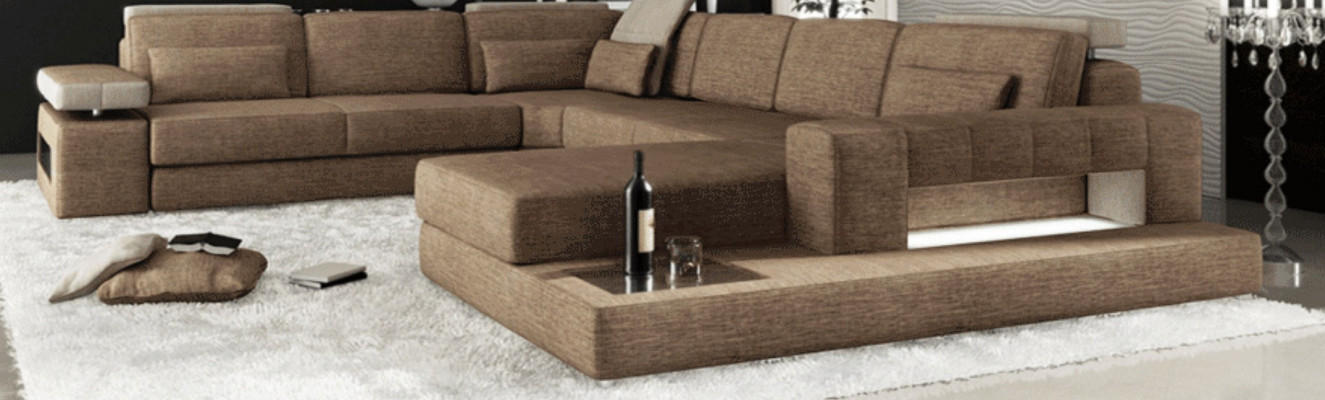 Koutová pohovka gauč čalouněné obývací stěna U tvaru Ecksofa obývací stěna Nový