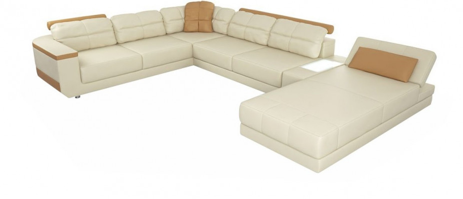 Designer kůže látky Moderní rohová sedací souprava U-forma Návrh obývacího pokoje Pohovka Potah