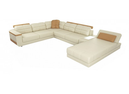 Designer kůže látky Moderní rohová sedací souprava U-forma Návrh obývacího pokoje Pohovka Potah