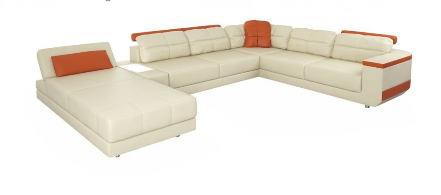Designer kůže látky Moderní rohová sedací souprava U-forma Návrh obývacího pokoje Pohovka Potah