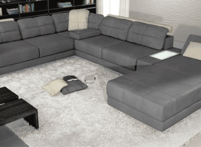 Žijící krajinná rohová pohovka ze syntetické kůže Nové U-formové pohovky Pohovka Pohovka Polštáře Nové