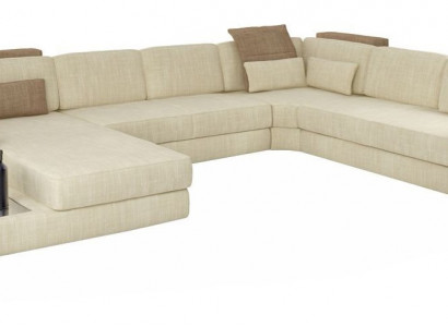 U-Forma Rozkládací funkce postele Design Pohovka Textilní Rovná obývací stěna Rohová sedací souprava Tkanina