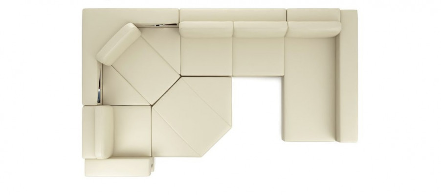Koutová sedací souprava ve tvaru U s moderním designem, pohovka textilie kůže.