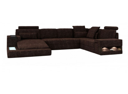 Eckcouch ve tvaru U Moderní pohovka Kožená pohovka Eckcouch Potah Látka Textil Design Pohovka