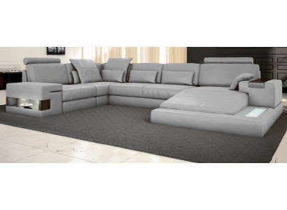 Sofa na spaní Design Přehoz Tkanina Roztažená Pohovka Textil U-forma