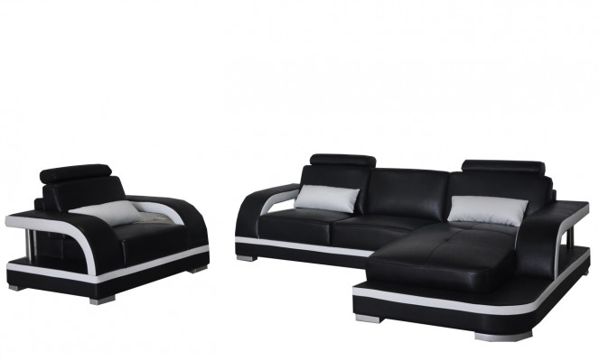 Ecksofa Potahová Pohovka Sedadlo Rovný kout Kůže Souprava Křesla L tvar Obývací pokoj Nový.