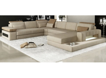 Obývací krajina U tvar Rozkládací pohovka Pohovka Čalounění Růže Nádherný XXL látkový