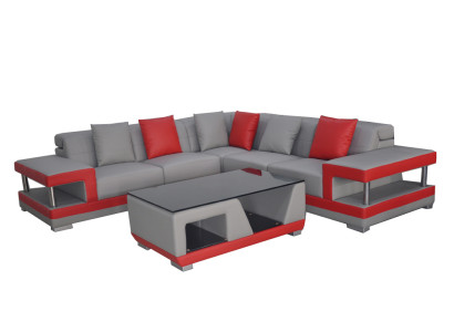 Kožená pohovka Rozkládací sedací souprava Rázem Oddělení Dekorace Design Moderní Pohovka L-Forma