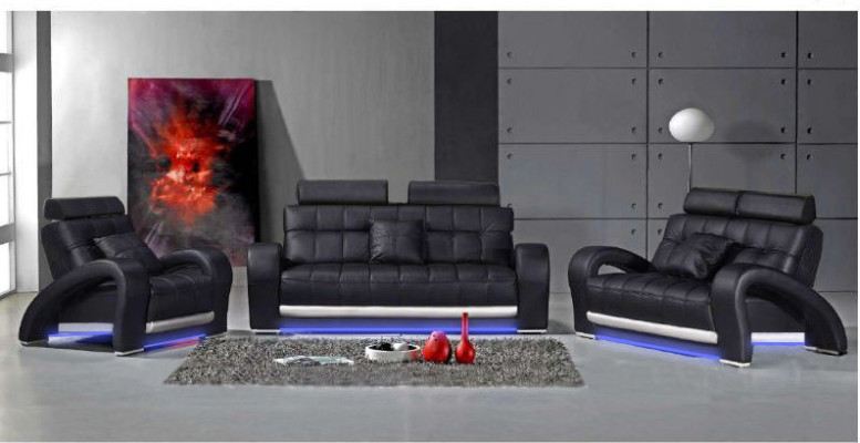 Pohovka z kůže Obývací stěna 3+2+1 sedadla Souprava Design Moderní Sofa B2023.