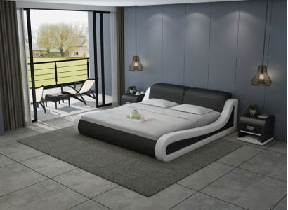 Vodní postel v hotelu dvoulůžko postele + USB kompletní kožená postel vodní matrace.