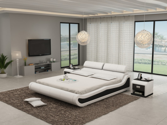 Vodní postel Hotel manželská postel S postelemi s USB, kompletní postel Lederbett Polsterbett Wasser