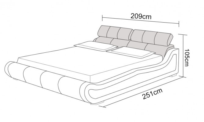 Vodní postel Hotel manželská postel S postelemi s USB, kompletní postel Lederbett Polsterbett Wasser