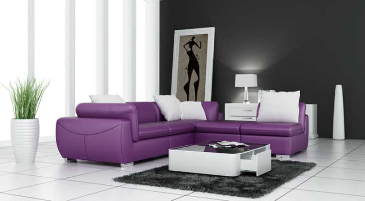 Kůžená pohovka gauč obývací souprava rohová sedací souprava design moderní pohovka F3014 nová