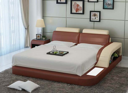 Vodní postel, hotelová dvojlůžka, kompletní kožená postel, polstrovací postel, voda LB8814.