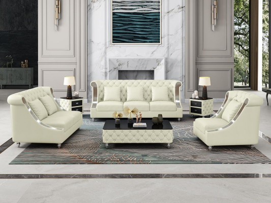 Design života Pohovka set 3+2 sedadla Kožená pohovka Obývací pokoj Chesterfield