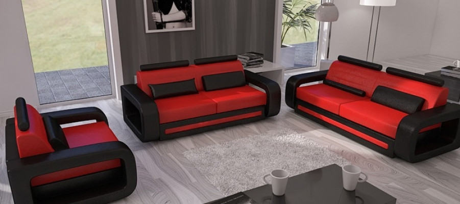Sofa sada gauč kůže pohovka kotevní pohovky sedací souprava nová