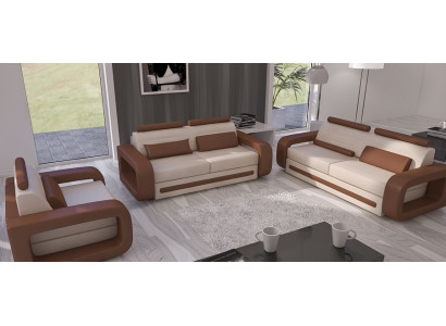Sofa sada pohovka pohovka polštář kůže pohovka pohovky 3+2+1 set Davos set nový