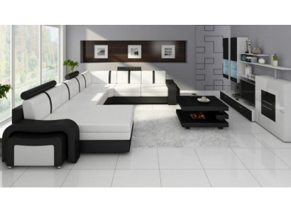 Designer Wohnlandschaft Sofa Polster Ledersofa Ecksofa Couch Ledergarnitur NOVÝ