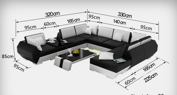 Kůžená pohovka Sedací souprava Nová Rohová sedací souprava Design Moderní Pohovka R7002