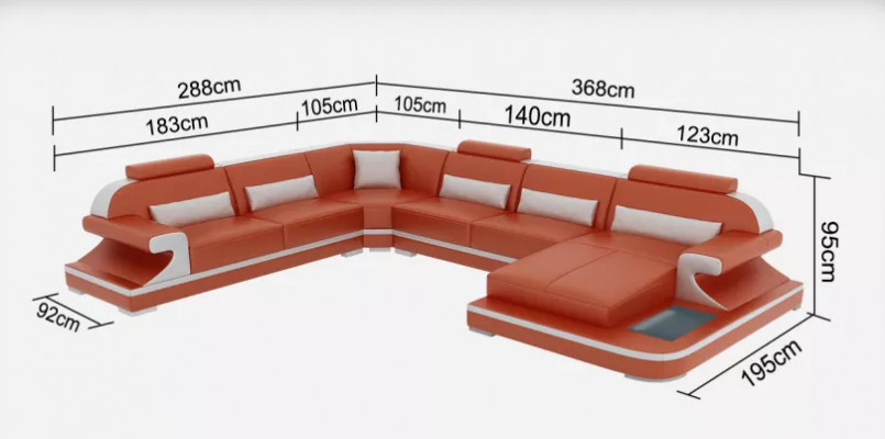 Ecksofa Wohnlandschaft Eckcouch Eckgarnitur Pohovka L-formátu Pohovka z kůže Pohovka Mattress.