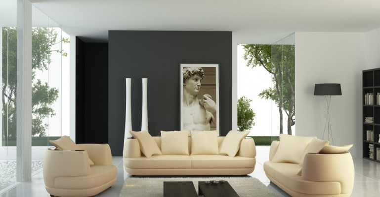 Sofa sestava Royal Luxus Designér pohovka čalouněná 3+2+1 kožená sedací souprava Royal šedá