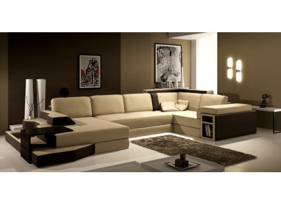 XXL Design Big Sofa + USB rohová pohovka Wohlandschaft U tvaru kůže textilní roh