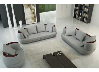 Kožená pohovka s USB, sedací souprava 3+2+1, pohovka, sedadlo, čalounění, sofa, set, zdobené sady