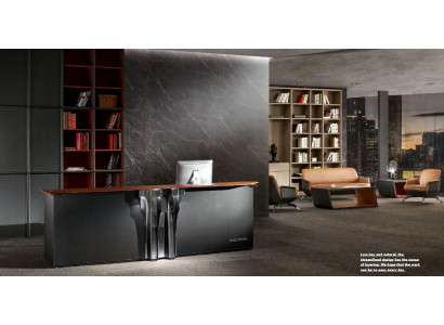 Design přijímacích stolů, pultů, recepcí, kanceláří, hotelů, ordinací a výstav.