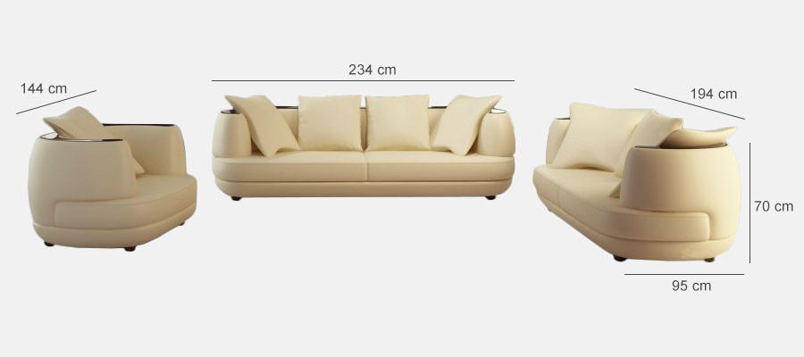 Sedací souprava se USB, čalouněná kožená pohovka 3+2+1 Klasické pohovky nových sedaček.