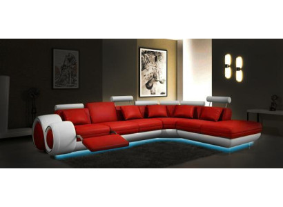LEDROVÁ SOFA s USB KOŽENÁ SOFA GARNITUROVÁ SOFA Pohovka OBYTNOU KRAJINU Berlín V NOVÁ.